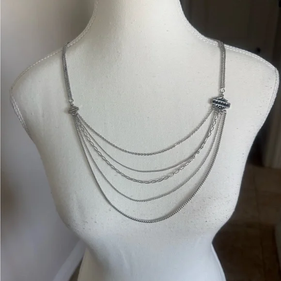 New Elegant Harley Davidson Silver Layered Necklace and matching bracelet. - Picture 3 of 10